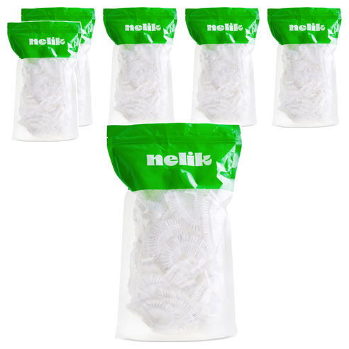 넬릭 퀵 커버 일회용 다용도 비닐 헤어 캡 100p, 투명, 6개