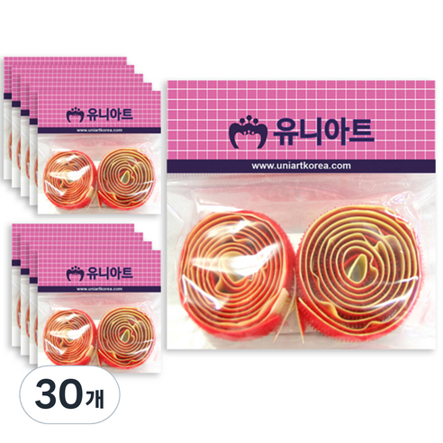 유니아트 찍찍이 빨강 2p, 30개