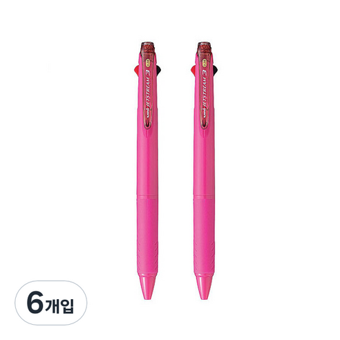 제트스트림 3색볼펜 0.38mm, 로즈핑크, 6개입