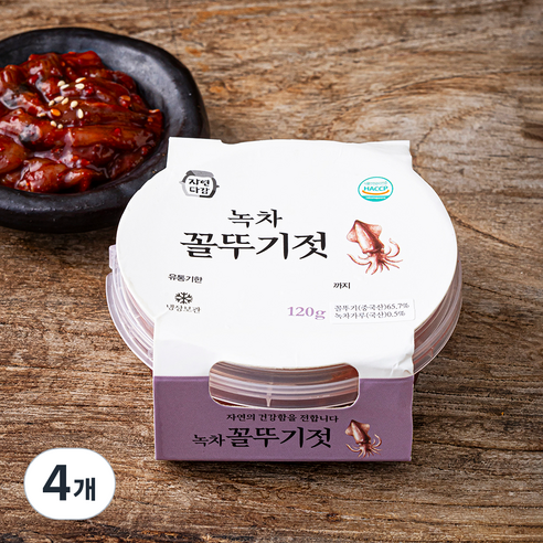 자연다감 녹차 꼴뚜기젓, 120g, 4개