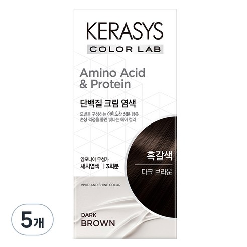 케라시스 단백질 크림 염모제 120g, 다크브라운, 5개