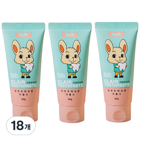 이엘 키즈 크레르 치약, 60g, 18개
