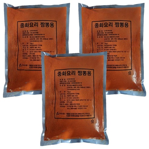 오케이특양념 중화요리 짬뽕용 매운맛, 1kg, 3개