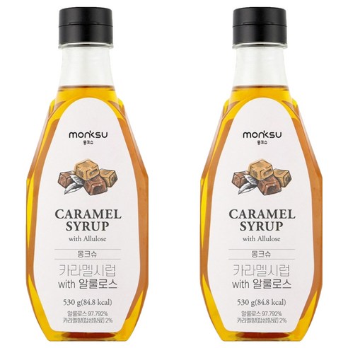 몽크슈 카라멜향시럽 WITH 알룰로스, 530g, 2개