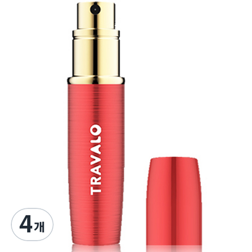 트라발로 럭스 펌핑식 충전 휴대용 향수공병 5ml, 레드, 4개