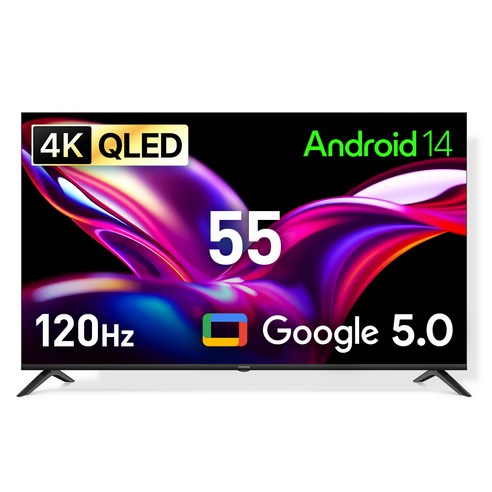 [10% 환급가전] 프리즘코리아 4K UHD QLED 구글 5 AI DLG120Hz 스마트TV 138.6cm(55인치), 화면크기 (cm/(인치)), CP55G5Q × 스탠드형 × 고객직접설치, 모델명/품번 × 스탠드/벽걸이 구분 × 설치지원방식 섬네일