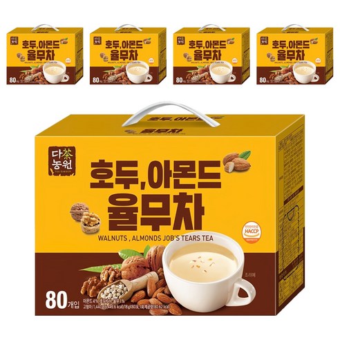 다농원 호두 아몬드 율무차, 80개입, 5개, 18g