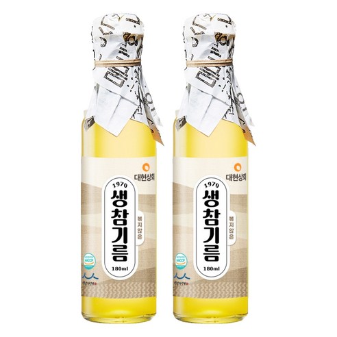대현상회 볶지않은 생참기름, 2개, 180ml