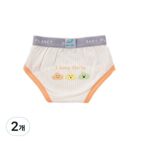 베이비플라넷 밤부 배변훈련팬티 스마일 클라우드, 코랄, 2개