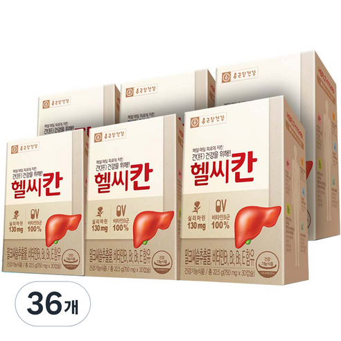 종근당건강 헬씨칸 밀크시슬 영양제, 30정, 36개