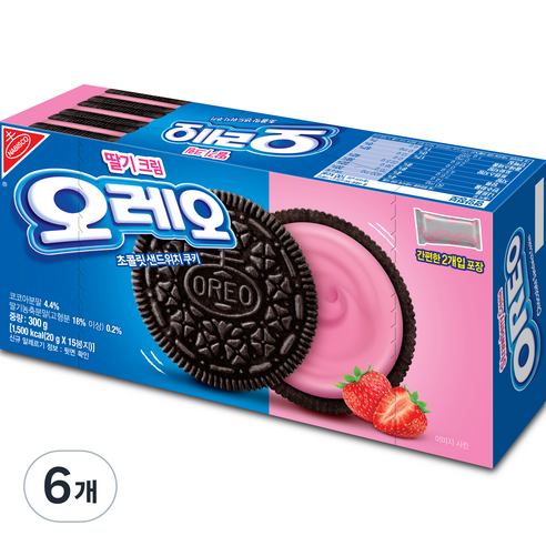 동서 오레오 딸기크림, 300g, 6개