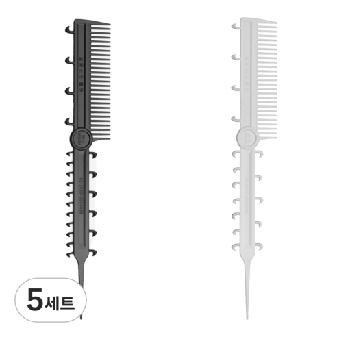 나라라 위빙콤 염색빗 세트, 5세트, 혼합색상