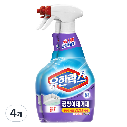 유한락스 곰팡이제거제, 600ml, 4개