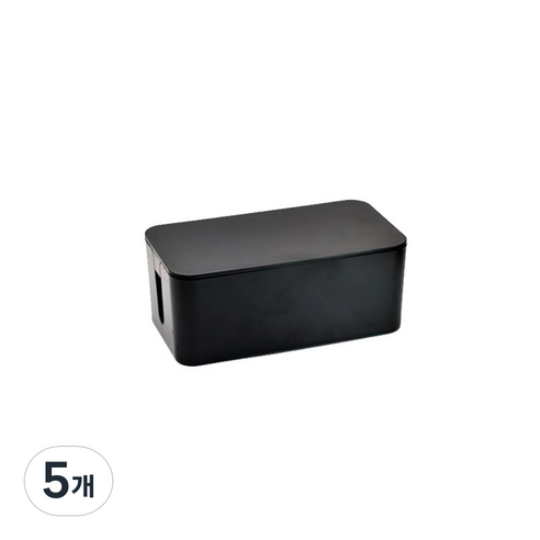저스틴 심플 멀티탭 케이블 정리함 S 블랙, 5개