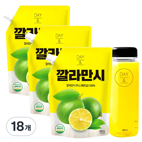 데이앤 깔라만시 원액 + 보틀, 1L, 18개