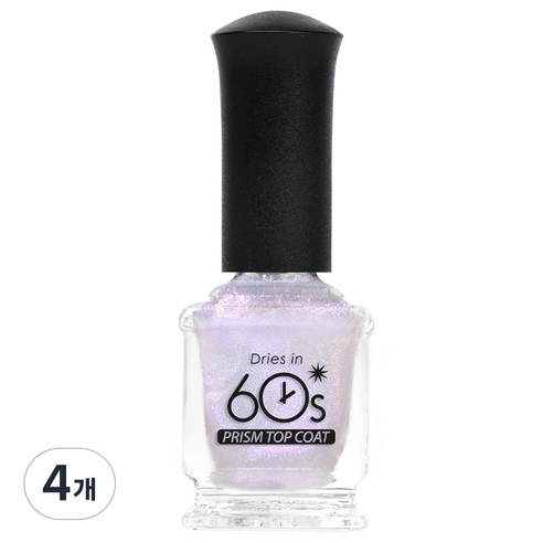 위드샨 60초 매니큐어, 프리즘 탑코트, 15ml, 4개