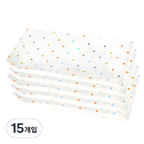 베이비앙 특대형 파스텔도트 사각 천기저귀, 혼합 색상, 15개