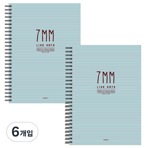 톡톡팬시 7mm라인 스프링노트, 민트, 6개입