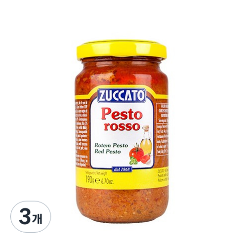주카토 레드페스토 소스, 190g, 3개