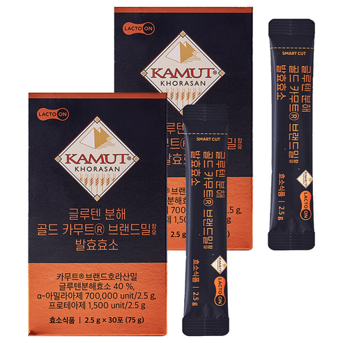 락토온 글루텐분해 골드 카무트 브랜드밀함유 발효효소 30p, 75g, 2개
