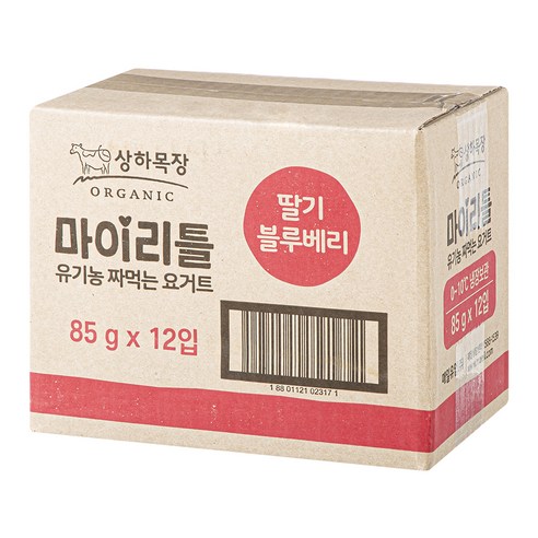  상하목장 유기농 인증 마이리틀 짜먹는 요구르트 딸기블루베리, 85g, 12개 