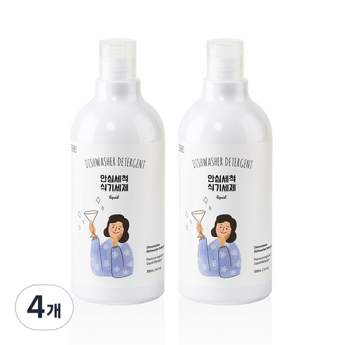 샤인메이커스 안심세척 식기세척기용세제 액체형, 500ml, 4개