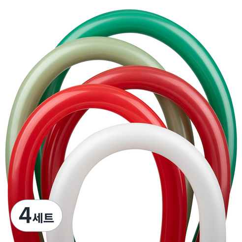 셈퍼텍스 요술풍선 5종 x 8p 세트 260s, 화이트, 레드, 임페리얼레드, 유칼립투스, 포레스트그린, 4세트