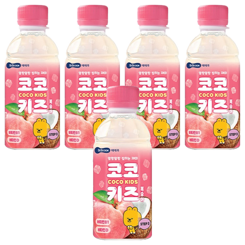 베베쿡 코코키즈 복숭아, 220ml, 5개