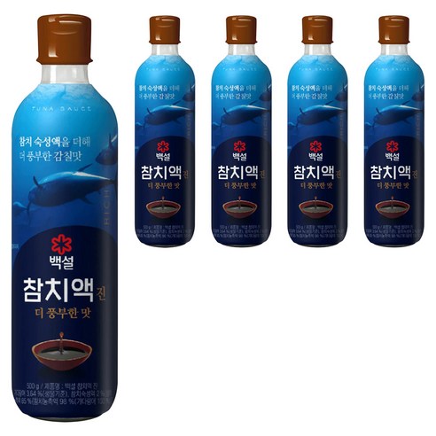 백설 참치액 진 더 풍부한 맛, 500g, 5개