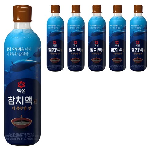 백설 참치액 진 더 풍부한 맛, 500g, 6개