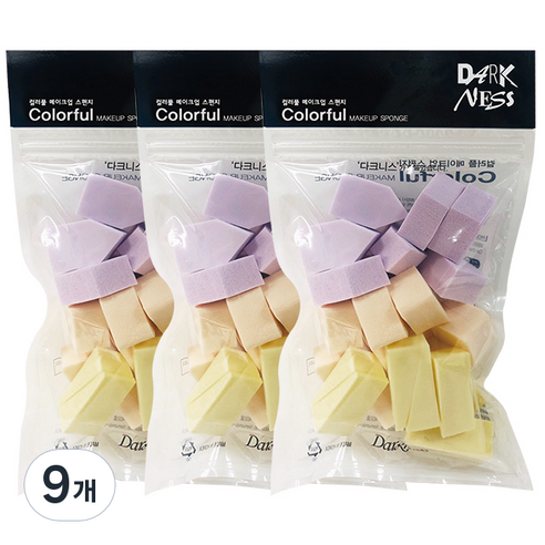 다크니스 컬러풀 메이크업 스펀지 25p, 혼합색상, 9개