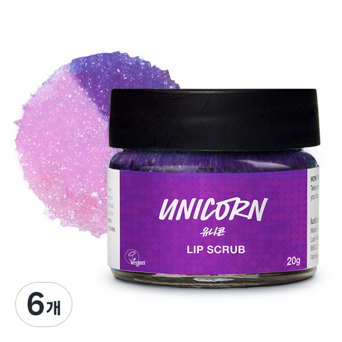 러쉬 립 스크럽, 유니콘, 6개, 20g