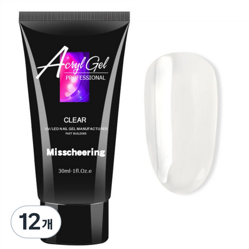 스위스녹스 셀프 인조 손톱 연장 베이직 폴리젤 30ml, 12개, 클리어