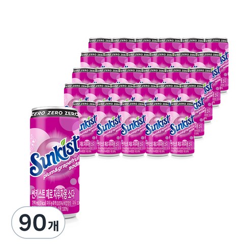 썬키스트 제로 자두자몽 소다, 190ml, 90개