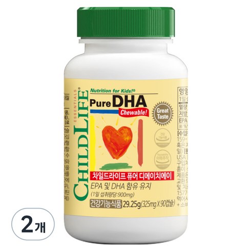 차일드라이프 퓨어 DHA 오메가3 딸기맛, 29.25g, 2개 29.25g × 2개 섬네일