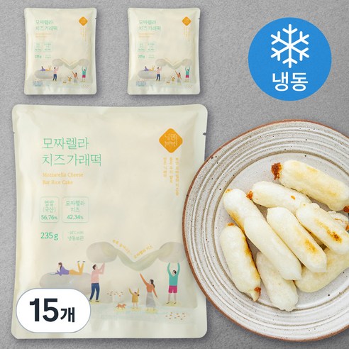 낭만부부 모짜렐라 치즈 가래떡 (냉동), 235g, 15개