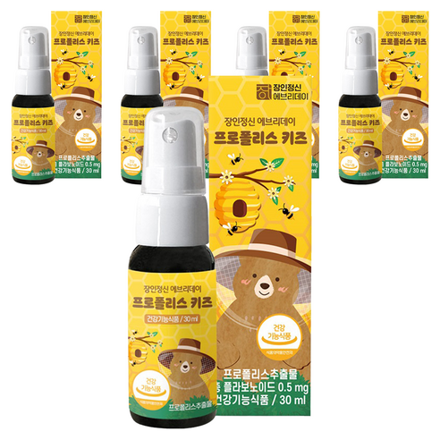 장인정신에브리데이 프로폴리스 키즈 영양제, 30ml, 5개