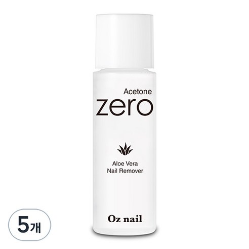 오즈네일 아세톤 제로 알로에 베라 네일 리무버, 5개, 100ml