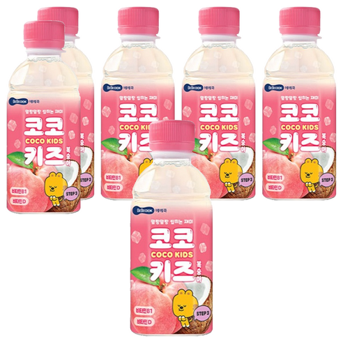 베베쿡 코코키즈 복숭아, 220ml, 6개