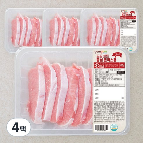 곰곰 한돈 등심 돈까스용 (냉장), 600g, 4팩