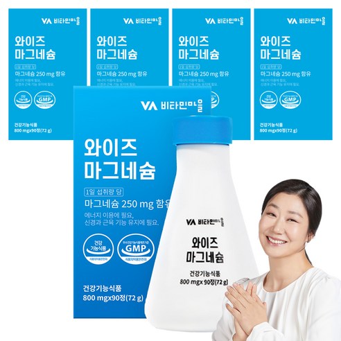 비타민마을 와이즈 마그네슘 72g, 90정, 5개