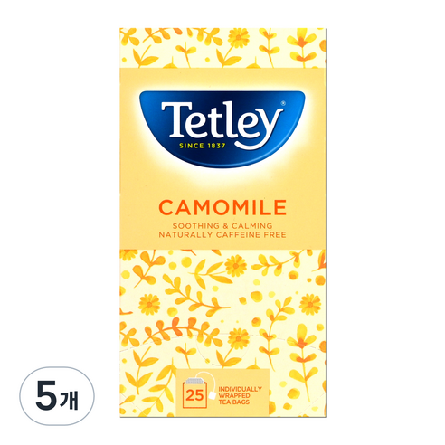 테틀리 카모마일 티백, 1.3g, 25개입, 5개