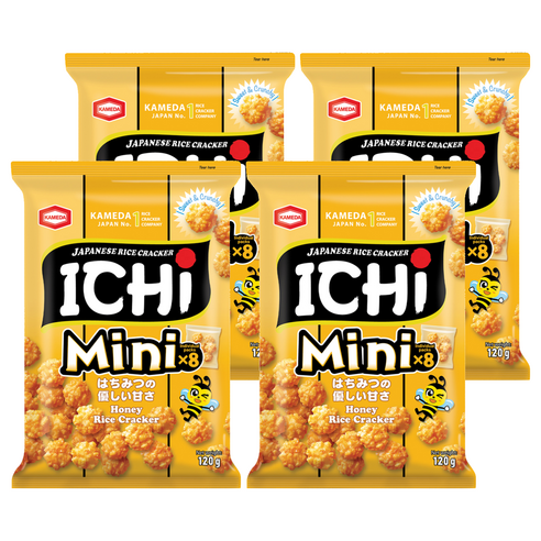 카메다 이치 쌀과자 미니 허니, 120g, 4개