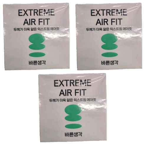 바른생각 익스트림 에어핏 일반형 콘돔, 3개입, 3개