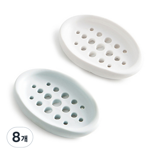 비누받침, 화이트 + 블루, 8개