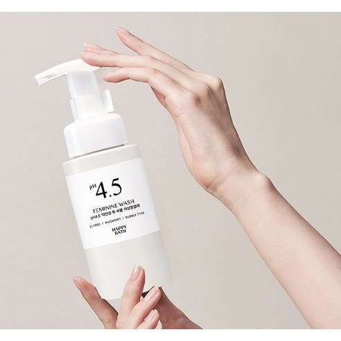 자연의 순수함으로 Y존을 부드럽게, 해피바스 약산성 쑥 버블 여성청결제