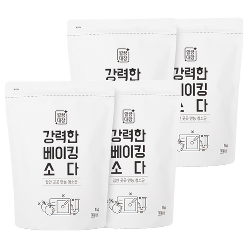 깔끔대장 강력한 베이킹소다 리필, 1kg, 4개