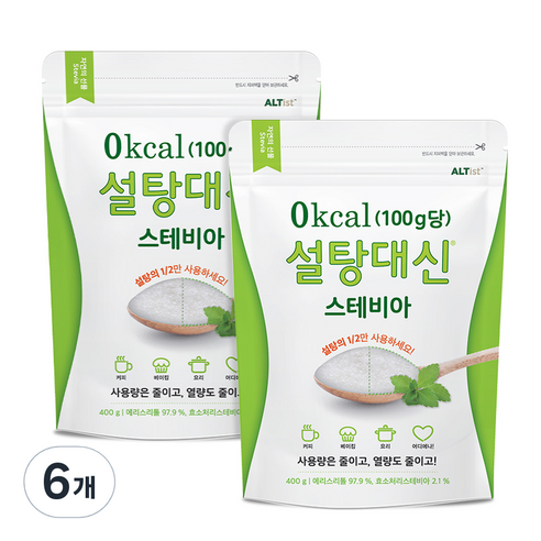 바이오믹스 설탕대신 스테비아 에리스리톨 설탕, 400g, 6개