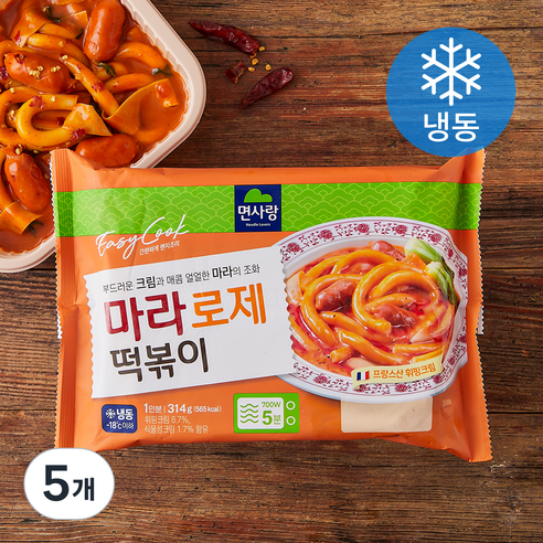 면사랑 마라로제 떡볶이 (냉동), 314g, 5개