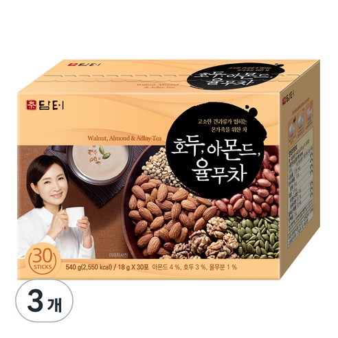 담터 호두 아몬드 율무차, 18g, 30개입, 3개